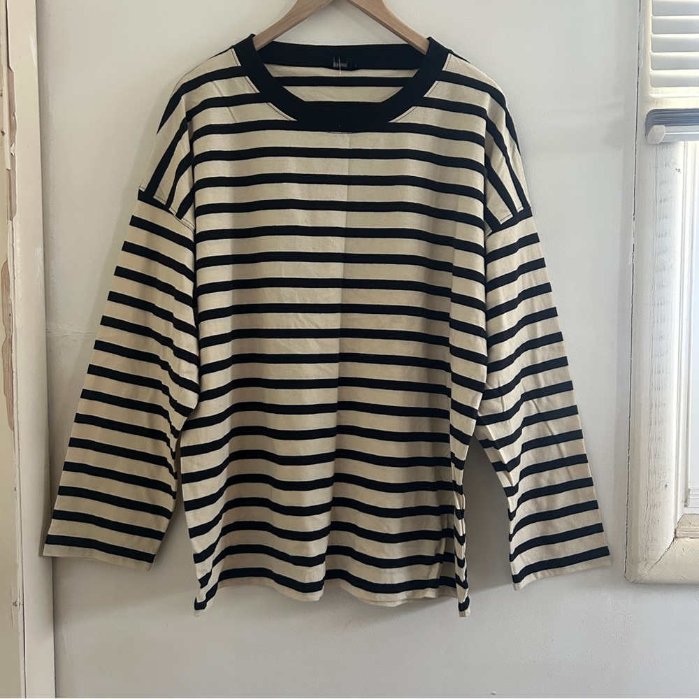Striped Oversized Long Sleeve Tee